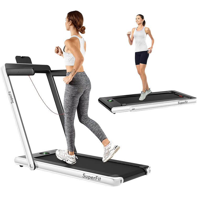 2-in-1 Folding Treadmill for Walking and Jogging